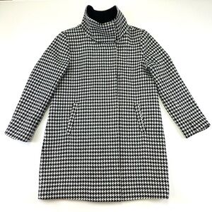 Marcona houndstooth funnel neck coat Womens Large black white Minimalist Winter